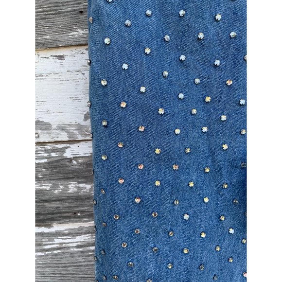 Vintage 1980s MOM Jeans Front Full Rhinestone Front - Picture 9 of 16